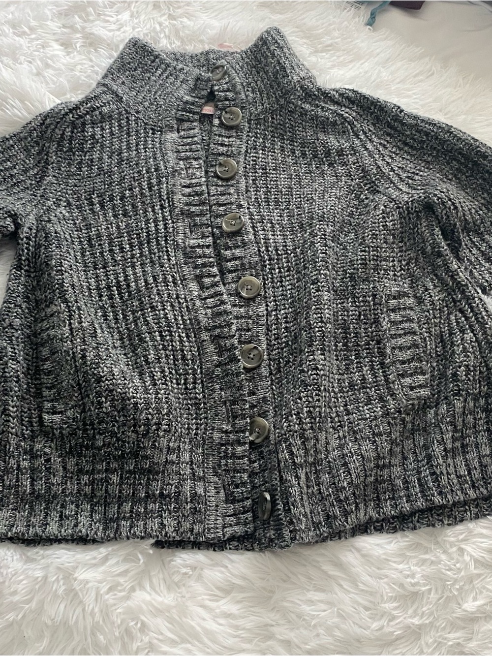 Victoria's Secret Charcoal Gray Marled Button-Front Cardigan